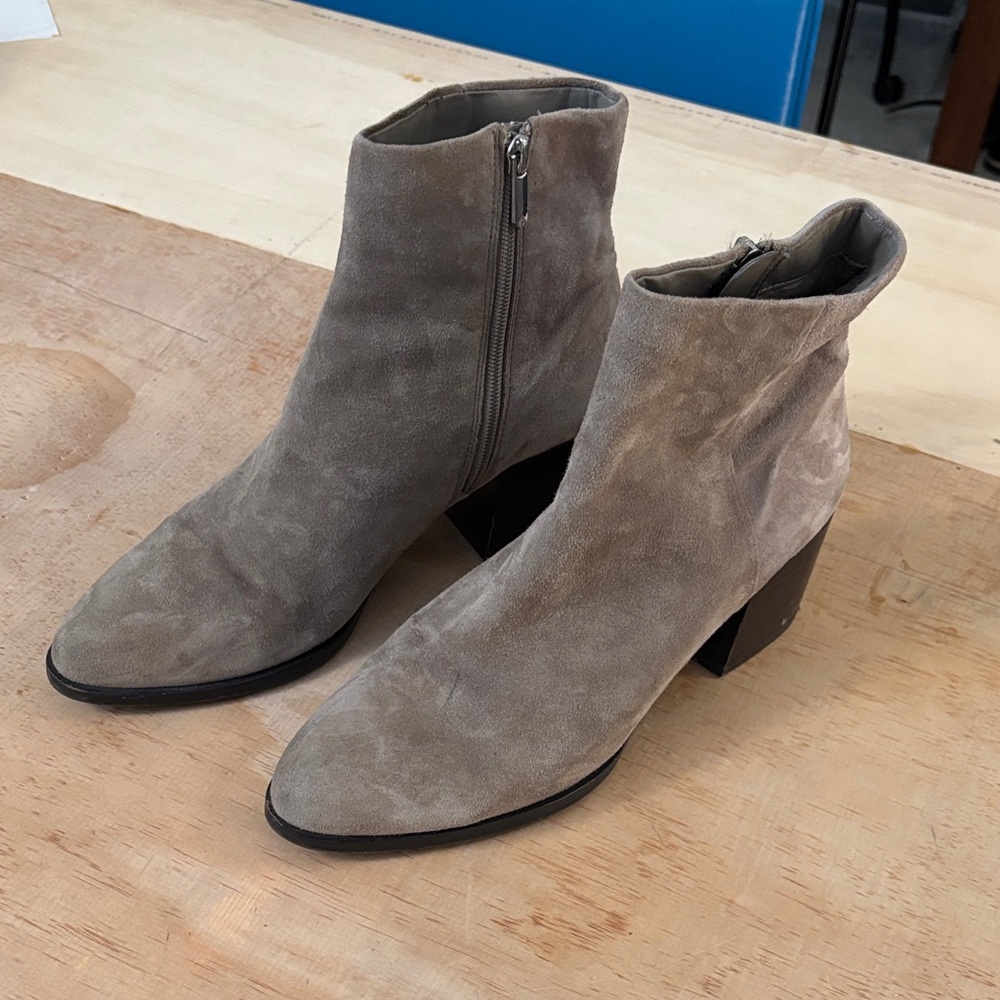 Sam Edelman Joey Taupe Suede Ankle Booties